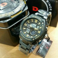 Jual JAM TANGAN PRIA DIGITEC RANTAI DG3039 BLACK GOLD ORIGINAL Murah