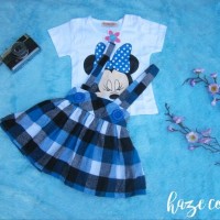 Jual Setelan overall minnie baju anak bayi 1 - 2 tahun dress flanel pesta Murah
