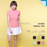 Jual GTJ Basic Mock Tee Kaos Wanita Lengan Pendek Banyak Pilihan Warna Murah