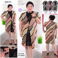 Jual L7482 DRESS BATIK KOMBI BROKAT JUMBO 026 CC XX KODE PL7482 Murah