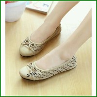 Jual Sepatu Flat Flatshoes Murah Laser Sintetis NFZ-22 Cream Murah