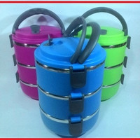 Jual Rantang 3 susun lunch box kotak makan eco stainless 3 warna - HPD039 Murah