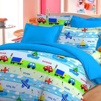 sprei & bed cover katun panca star ukuran 100x200 motif Travel Time