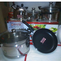 Jual K65 Panci set Rosh stainless (9 pcs) Murah