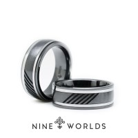Jual Nine Worlds Ring cincin TUNGSTEN CERAMIC 18K CARBON LUME Pria Wanita Murah
