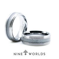 Jual Nine Worlds Ring cincin TUNGSTEN CERAMIC 18K CARBON LUME Pria Wanita Murah