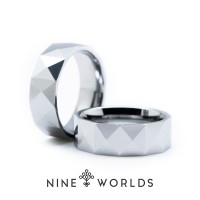 Jual Nine Worlds Ring cincin TUNGSTEN CERAMIC 18K CARBON LUME Pria Wanita Murah
