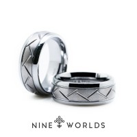 Jual Nine Worlds Ring cincin TUNGSTEN CERAMIC 18K CARBON LUME Pria Wanita Murah