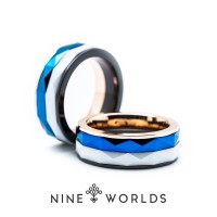 Jual Nine Worlds Ring cincin TUNGSTEN CERAMIC 18K CARBON LUME Pria Wanita Murah