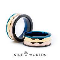Jual Nine Worlds Ring cincin TUNGSTEN CERAMIC 18K CARBON LUME Pria Wanita Murah