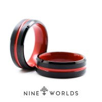 Jual Nine Worlds Ring cincin TUNGSTEN CERAMIC 18K CARBON LUME Pria Wanita Murah