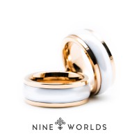 Jual Nine Worlds Ring cincin TUNGSTEN CERAMIC 18K CARBON LUME Pria Wanita Murah