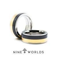 Jual Nine Worlds Ring cincin TUNGSTEN CERAMIC 18K CARBON LUME Pria Wanita Murah