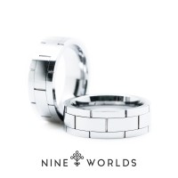 Jual Nine Worlds Ring cincin TUNGSTEN CERAMIC 18K CARBON LUME Pria Wanita Murah