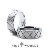 Jual Nine Worlds Ring cincin TUNGSTEN CERAMIC 18K CARBON LUME Pria Wanita Murah