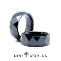 Jual Nine Worlds Ring cincin TUNGSTEN CERAMIC 18K CARBON LUME Pria Wanita Murah