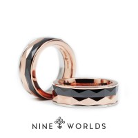 Jual Nine Worlds Ring cincin TUNGSTEN CERAMIC 18K CARBON LUME Pria Wanita Murah