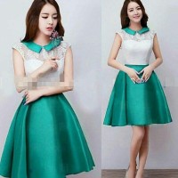 Jual M4472 Dress M Fit L MESYA Tosca Brokat Kombi KODE QE4472 Murah