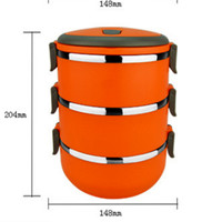 Jual Rantang 3 susun lunch box kotak makan eco stainless 3 warna - HPD039 K Murah