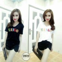 Jual MANGO BORDIR TSHIRT TEE KAOS BASIC Murah