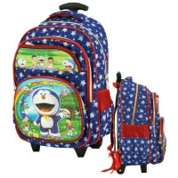 Jual Tas Anak Trolley SD Import DORAEMON 4 D Timbul 4 kantung Murah