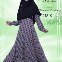 Gamis Nibras Syari NS 23 Wolfis Hitam Polkadot Busui Model Payung
