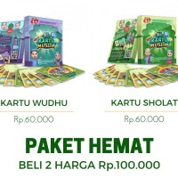 Jual Paket Hemat Bundling Kartu Muslim 4D - Kartu Shalat 4D kartu Wudhu 4D Murah