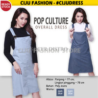 Jual BNG Pop Culture Overall Dress Terusan Wanita Jeans Baju Gantung CDR126 Murah