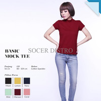 Jual BNG Basic Mock Tee Kaos Wanita Lengan Pendek Banyak Pilihan Warna Murah