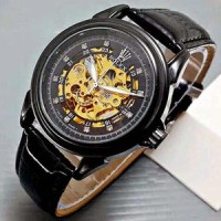 Jual Rolex Kulit Skeleton Full Black Automatic Murah