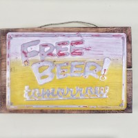 Jual Vintage Text Poster Plat Kayu Beer -Hiasan Dinding Poster Vintage Retr Murah