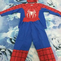 Jual Setelan Kostum Spiderman Tangan Panjang Anak Laki-Laki Size S M L Murah