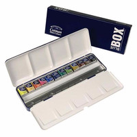 Jual Winsor & Newton Cotman Watercolours Metal Blue Box Set - 12 Half Pans Murah