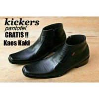 Jual Sepatu Formal Pria / Sepatu Pantofel Kickers Zipper Kulit Asli [FS-016 Murah