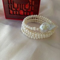 Jual Gelang mutiara tawar lilit kombinasi barok Murah