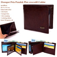 Dompet Online Pria / Cowok Plot Crocodil dark coklat