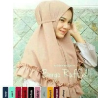 Jual jilbab Bergo Ruffle Tali / Rubiah Ruffle bahan high quality diamond Murah