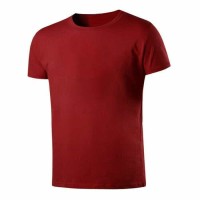 Baju Kaos Atasan Tshirt Pria Cowok Maroon Polos ONeck O Neck OMan