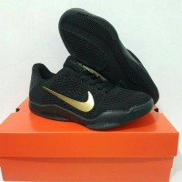 Jual sepatu casual running basket nike kobe 11 hitam gold import man cowok Murah