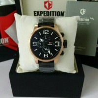 Jual jam tangan pria _ expedition 6386 black rosegold original Murah