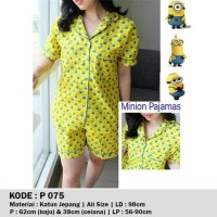 Jual piyama baju tidur wanita motif minion Murah