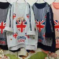Kaos london love import / baju wanita modern