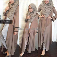 Jual Busana cardi vest outer muslim terbaru Zaskia Long Cardi Murah