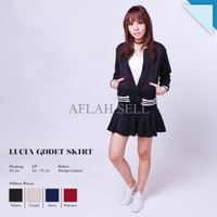 Jual QWK Lucia Godet Skirt Mini Rok Lipit Pleated (CSK109) Murah