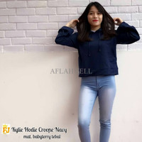 Jual ERQ Kylie Crop Hoodie Navy Murah