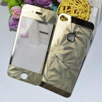 Jual PROMO Tempered Glass 3D Mirror Diamond Iphone 4/4s Depan Bela Murah