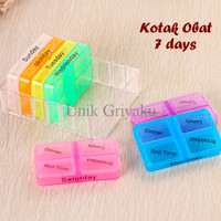 Jual Kotak Obat 7 Days (Terdiri dari 7 kotak utk pemakaian Seminggu) Murah