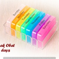 Jual Kotak Obat 7 Days Terdiri dari 7 kotak utk pemakaian Seminggu Murah