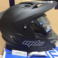 DISKON% Helm Full face Cross MDS Super Pro Double Visor Black Dop / Hi