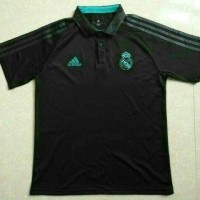 Jual HV10011 POLO SHIRT REAL MADRID BLACK OFFICIAL 1718 GR KODE BIS10065 Murah